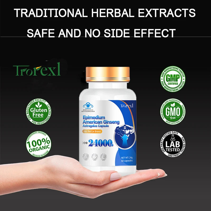 Extra Strength Supplement with Epimedium & Panax Ginseng Extract, Male Enhancing Supplement Supports Improve Male Energy Levels