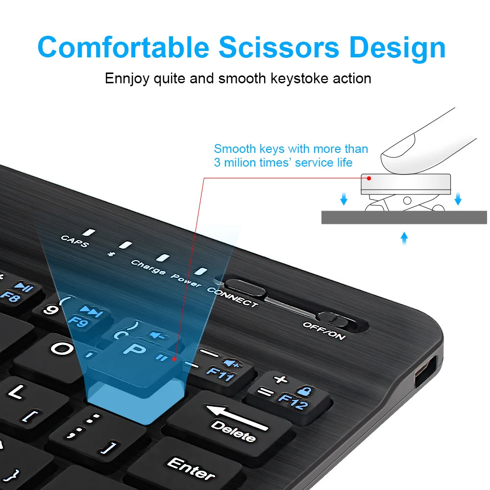 Bluetooth 5.1 Keyboard Wireless Mini Keyboard 200mAh Rechargeable Keyboard Gaming Keyboard for Laptop Tablet Android iOS Windows