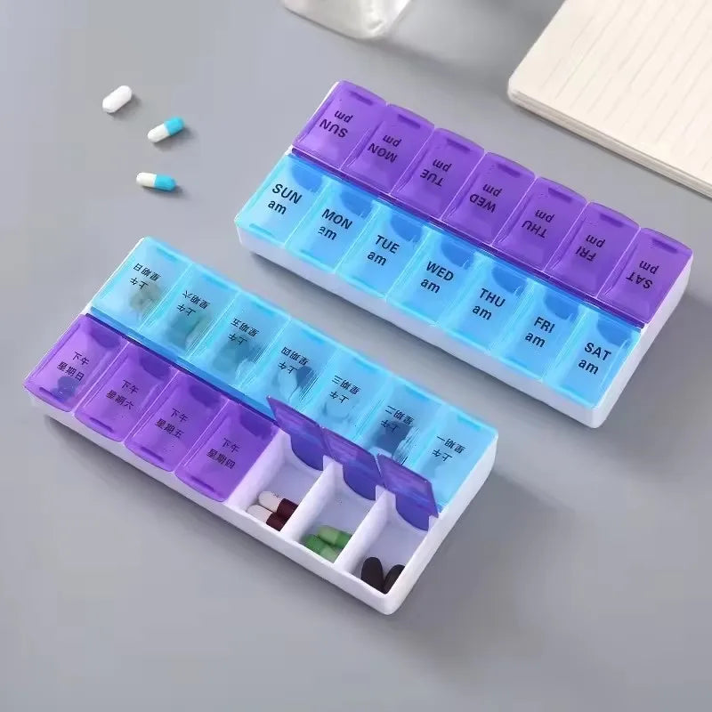 10 Compartments Travel Pill Organizer Pocket Portable Pill Storage Box Case Daily Pill Container or Purse Fish Oil Medicine