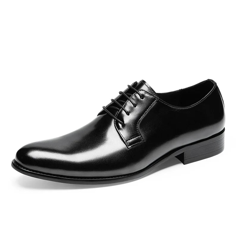Leather Shoes for Men Luxury Business Men's Shoes High Quality Casual Oxford Dress Shoes Male Lace-Up Office Wedding Formal Shoe