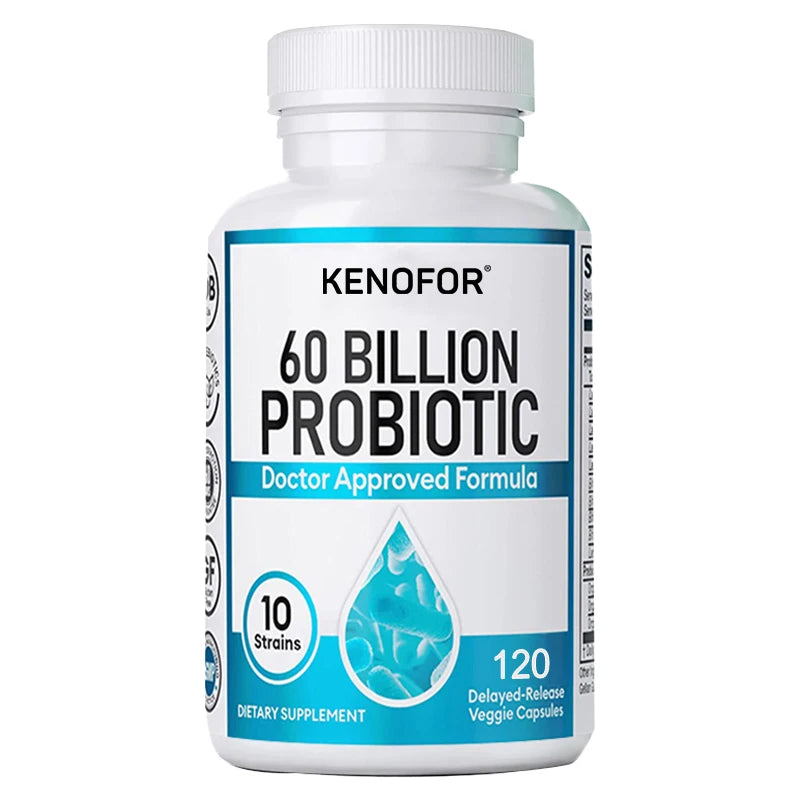 60 Billion Probiotic Supplement - 10 Unique Strains + Organic Prebiotics - Immune System Boosting Support Gut & Digestive Health