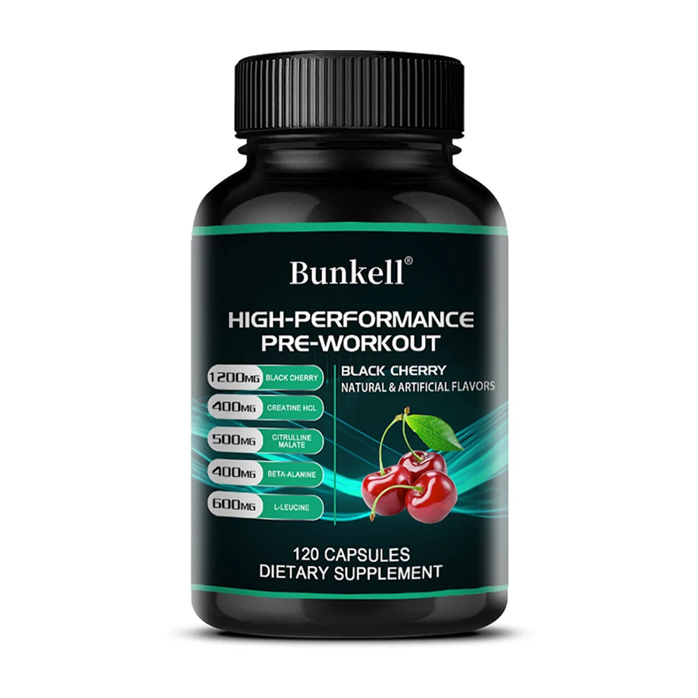 Bunkell Pre-Workout Supplement - Amino Acids, Creatine HCI, Citrulline Malate, Beta-Alanine To Improve Athletic Performance