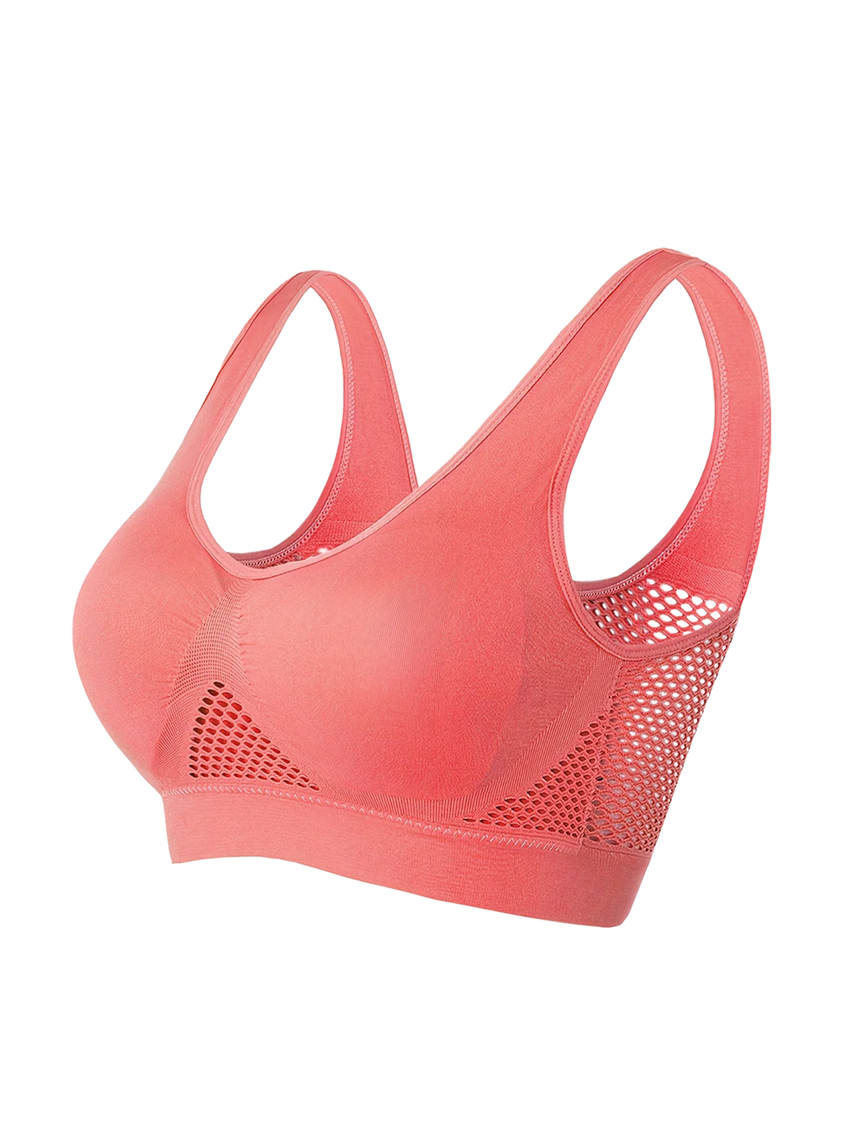 Women's Sports Bra Crop Top Fitness Gym Runing Sportswear Wireless Hollow Mesh Yoga Bra Sports Underwear Push Up@W03