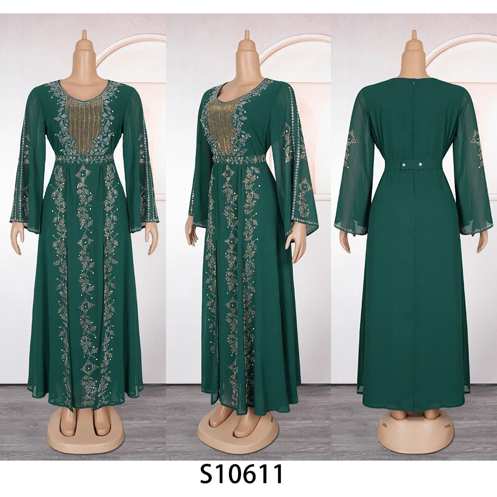 2025 Abayas For Women Dubai Luxury African Muslim Fashion Dress Caftan Marocain Evening Party Dresses Boubou Robe Djellaba Femme