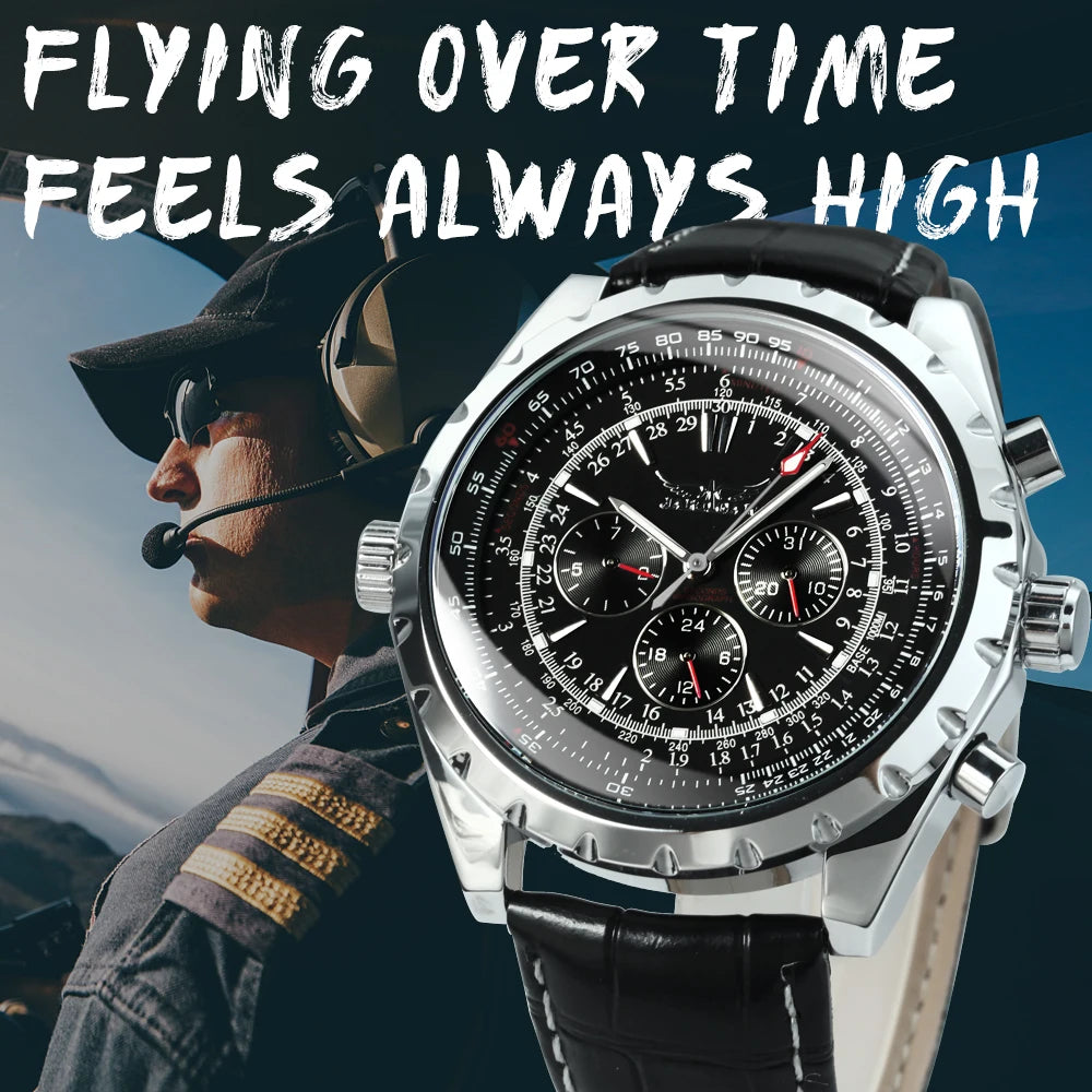 JARAGAR Sports Mens Watches Top Brand Luxury Automatic Mechanical Watch for Men Casual Leather Steel Strap Military Wristwatches