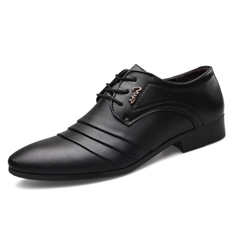 Men's Shoes Luxury Business Dress Shoes Lace Up Non Slip Men Oxford Shoes Pointed Toe Men Flat Shoes Fashion Zapatos De Hombre