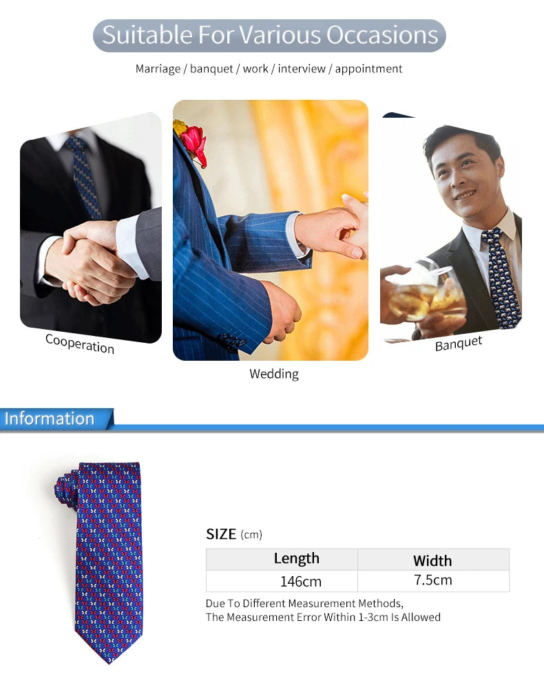 Tailor Smith 100% Silk Ties For Men Handmade Necktie With Animal Pattern Tie Father's Day Birthday Gift Tie