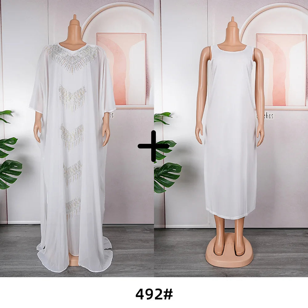 Abayas For Women Dubai Luxury Chiffon Boubou Muslim Fashion Dress Caftan Marocain Wedding Party Dresses Robe Djellaba Femme 2025