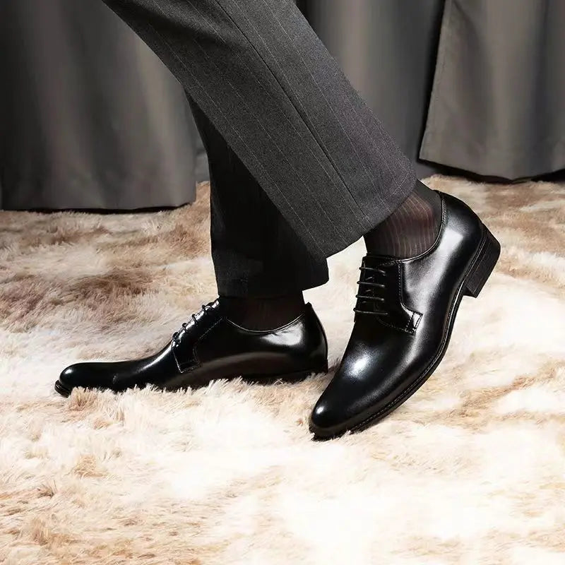 Leather Shoes for Men Luxury Business Men's Shoes High Quality Casual Oxford Dress Shoes Male Lace-Up Office Wedding Formal Shoe