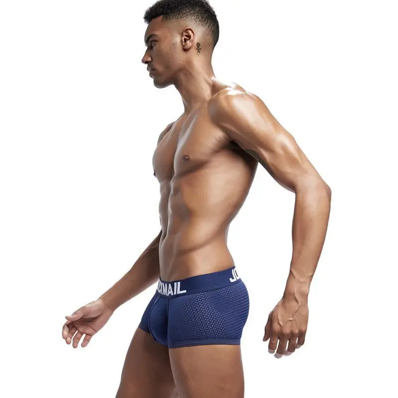 JOCKMAIL Men Underwear Boxes Mesh Quick Drying Ice Silk Breathable Youth Fashion Calzoncillos Sexy Am Gosteren Killer Sansursuz