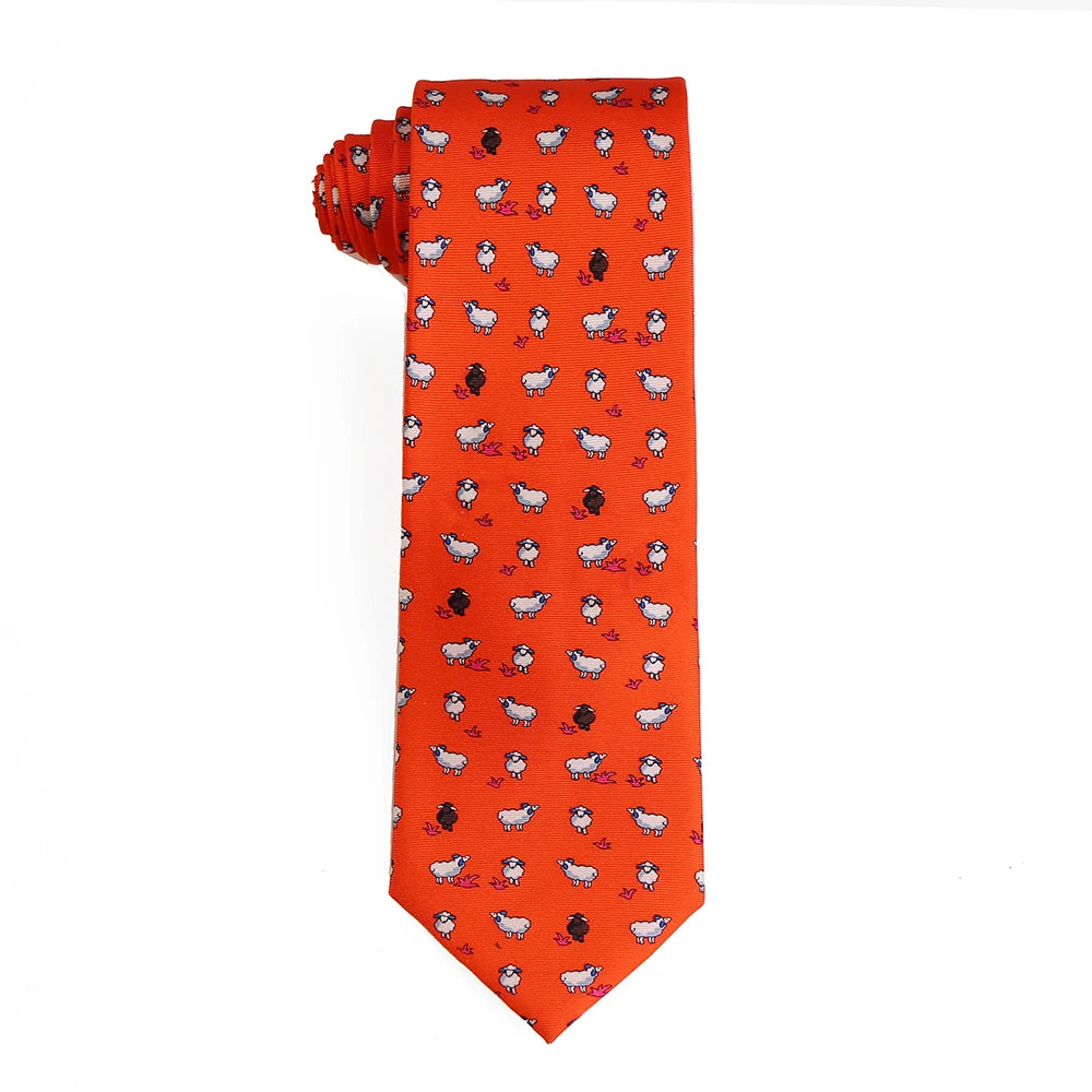 Tailor Smith 100% Silk Ties For Men Handmade Necktie With Animal Pattern Tie Father's Day Birthday Gift Tie