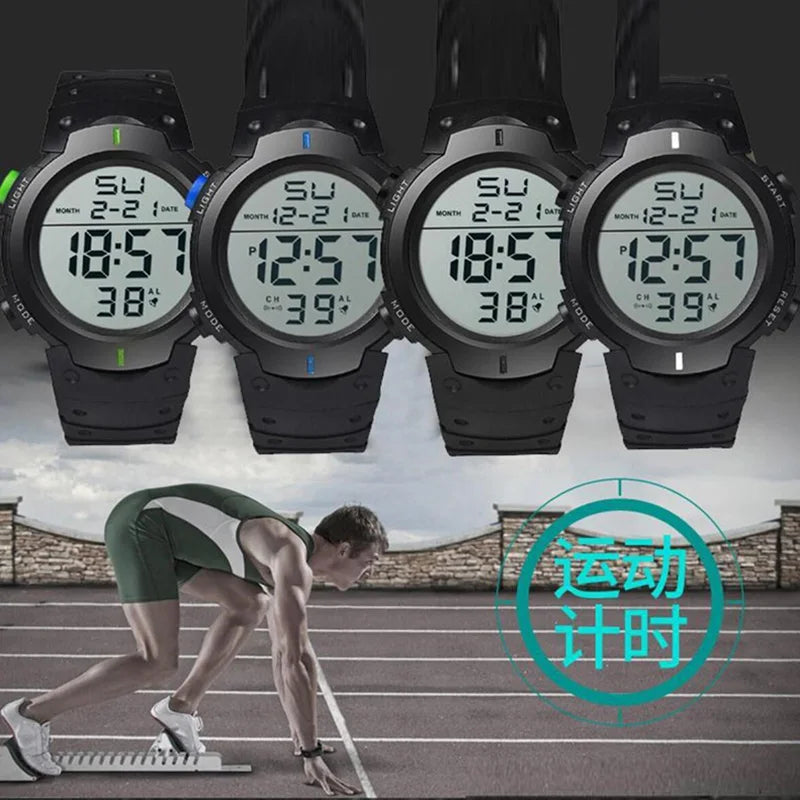Men Electronic Watch Sports Watches For Men Waterproof Luminous Multifunction Outdoor Fitness Large Screen Electronic Wristwatch