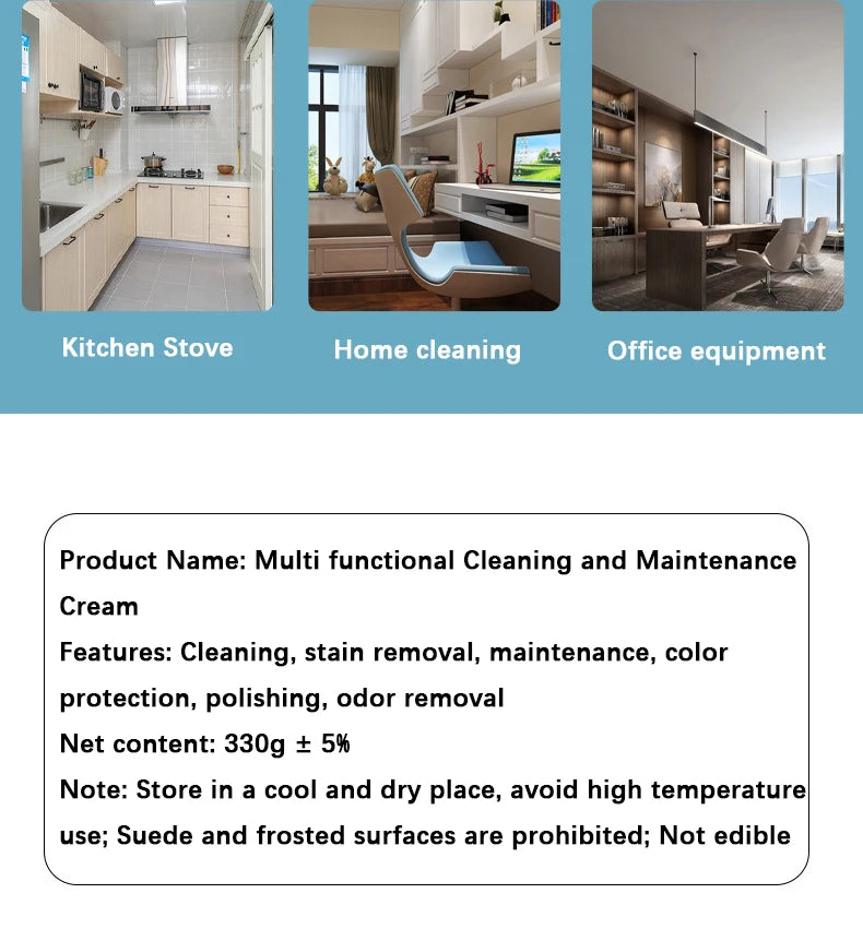 Cleaning Cream Easy to Clean Multi-functional Leather Cleaning and Maintenance Cream Leather Sofa Bag Care Cream