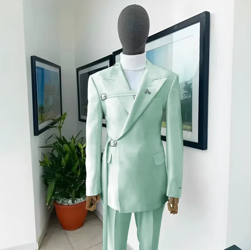 2024 New Men's Suit White Suit Formal Party Wedding Tuxedo Blazer Elegant Men's Suit 2 Piece Jacket Pants Dress for Men