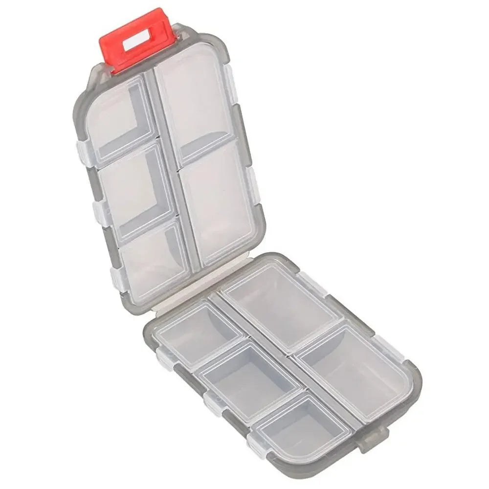 Convenient Travel Pill Organizer Dispenser Portable Pocket Pharmacy Medicine Box Small Case 10 Grids Storage Vitamin Fish Oil