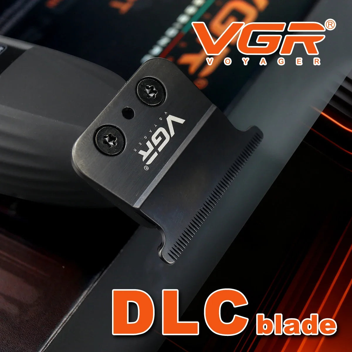 VGR V-889T High-end Electric Hair Clipper 9000 RPM Professional Grade Hair Trimmer Gradient Color Metal Body Carving Push Shear