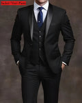 Elegant Men's Suit Sets- Slim Fit Tuxedo Set for Weddings & Formal Occasions, Black Suit