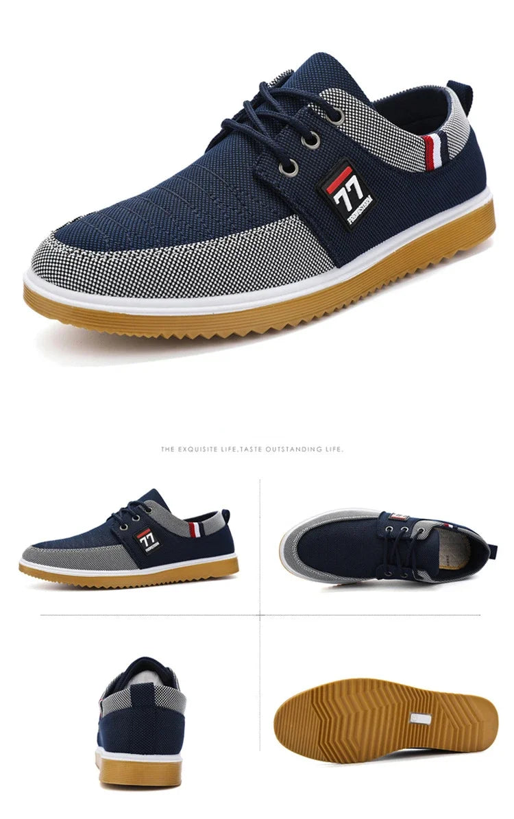 Sneakers Shoes for Men Canvas Shoes Breathable Beef Tendon Bottom Casual Vulcanized Shoes Work Footwear Tenis Masculino2024