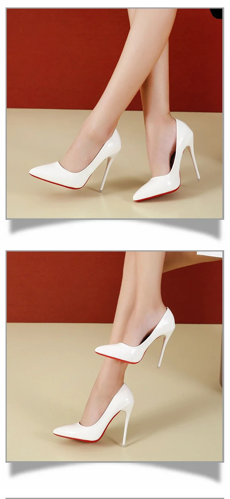 2026 Women Shoes Red High Heels Sexy Pointed Toe 12cm Pumps Wedding Dress Shoes Nude Black Color Red Rubber Bottom High Heels
