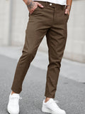 Men's Casual Fashionable Dress Pants Straight Leg Long Trousers for Gentlemen