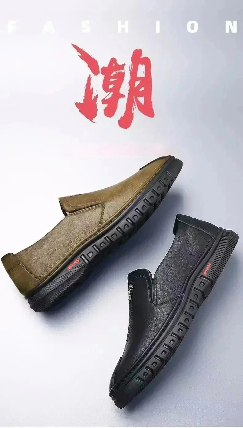 Men's shoes comfortable fashion synthetic leather shoes soft sole soft surface non-slip men's leather shoes
