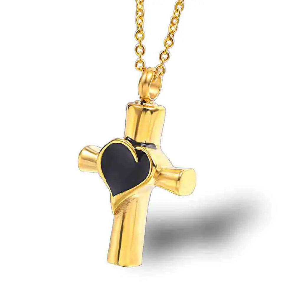 Cremation Jewelry Cross Urn Necklaces for Ashes for Women for Men Cross Memorial Keepsake Urn Pendant