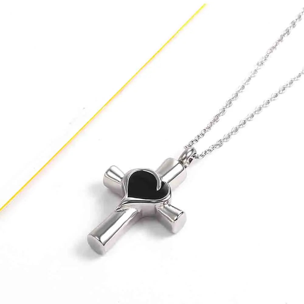Cremation Jewelry Cross Urn Necklaces for Ashes for Women for Men Cross Memorial Keepsake Urn Pendant