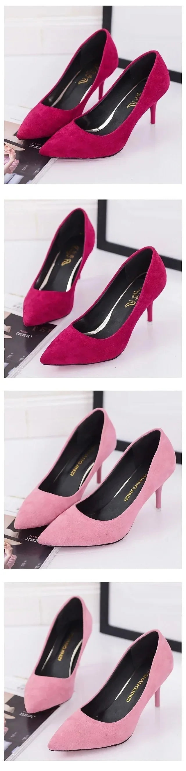 Women Shoes Pointed Toe Pumps Patent Leather Dress Red 8CM High Heels Boat Shoes Shadow Wedding  for Wedding Women
