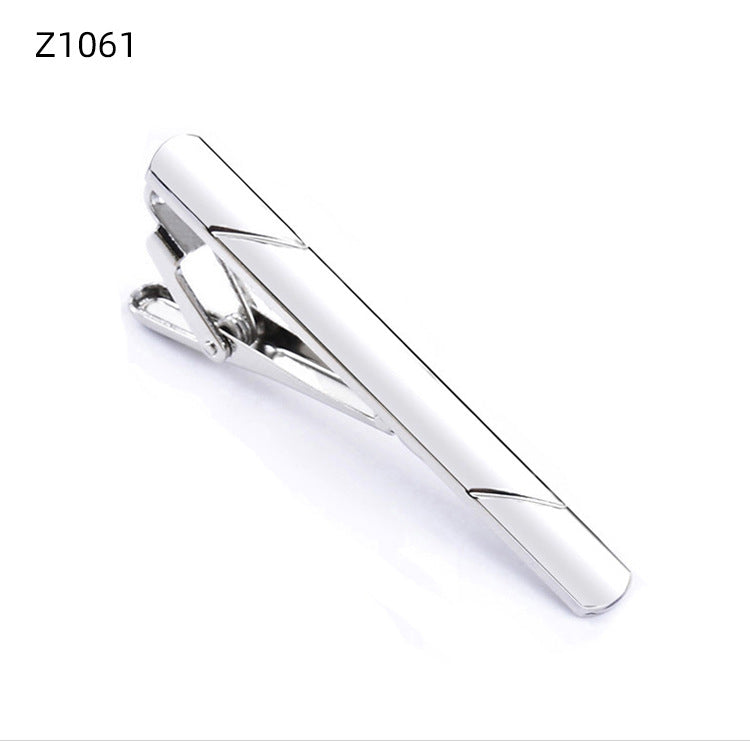 5.8x0.6cm Colourful Tie Clip for Men Metal  Copper Simple Bar Clasp Practical Black Navy Blue Necktie Clasp