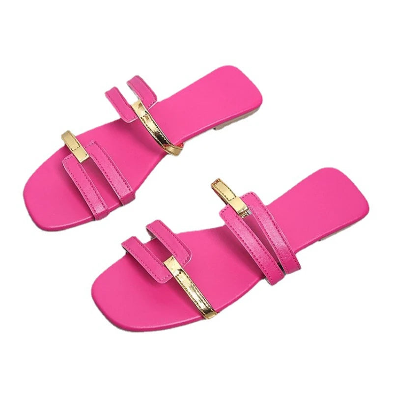 Women's Shoes Summer Flats Flip Flops Dress Shallow Casual Female Slides Rome Open-toe Women Slippers Slingback Sandals2023
