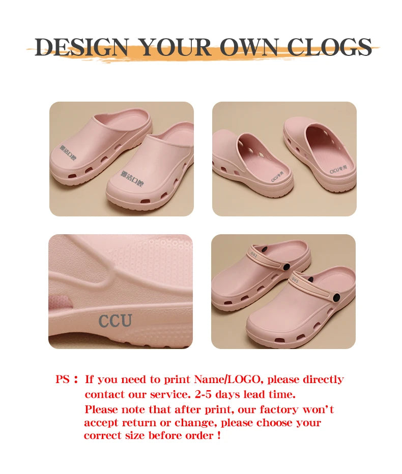 Professional Scrubs Clogs Ultra Light Nurse Work Shoes Anti Slip Pediatric Slippers Breathable Dentist Nursing Shoes 5X03-04