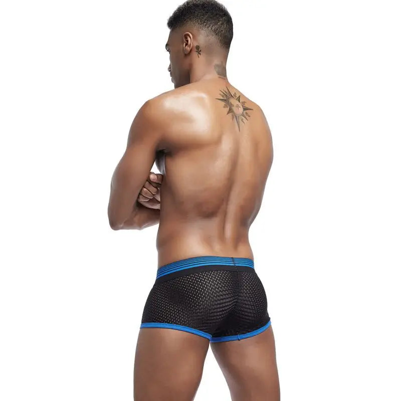 JOCKMAIL Men Underwear Boxes Mesh Quick Drying Ice Silk Breathable Youth Fashion Calzoncillos Sexy Am Gosteren Killer Sansursuz