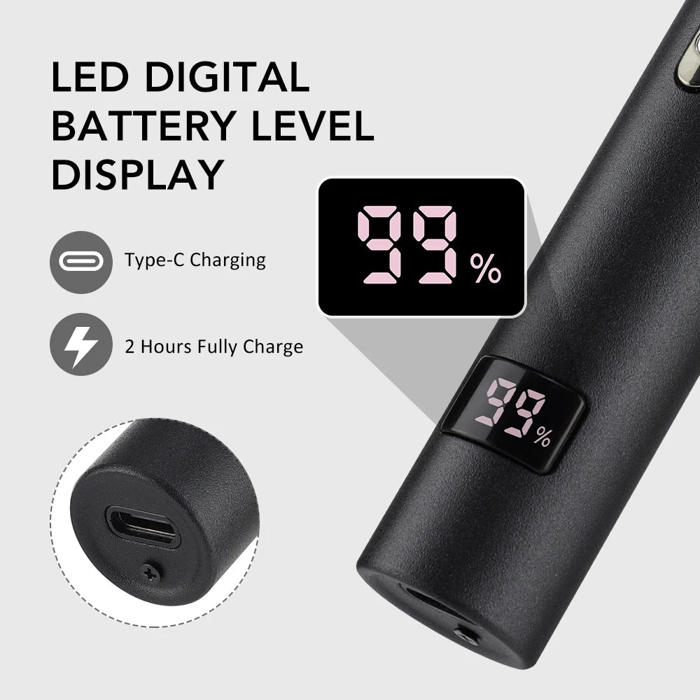 3 in 1 Electric Nose Ear Hair Trimmer for Men LED Display Eyebrow Beard Hair Clipper Shaver USB Rechargeable Easy Cleansing