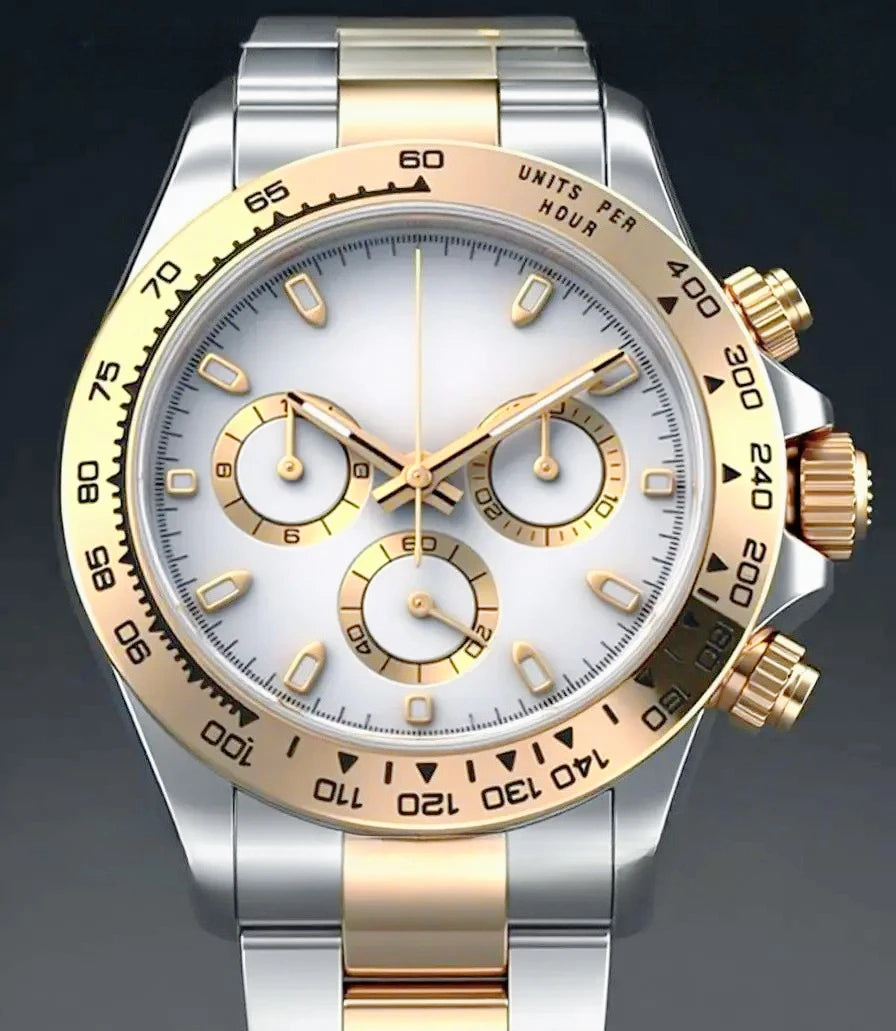 High-quality stainless steel men's luxurious wristwatch with mechanical movement, suitable for business wear.