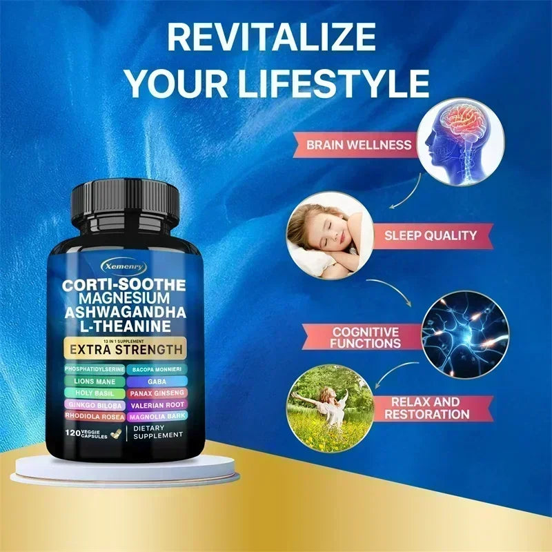 Corti-Soothe Supplement - Supports Adrenal Health, Regulates Cortisol, Promotes Relaxation, Increases Energy Levels - 120pcs