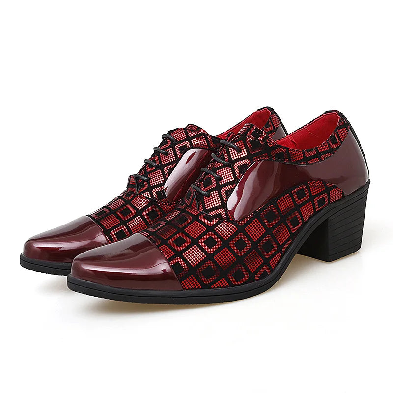 Men Formal Shoes High Heels Business Dress Shoes Male Oxfords Pointed Toe Formal Shoe for Man Luxury Wedding Party Leather Shoe