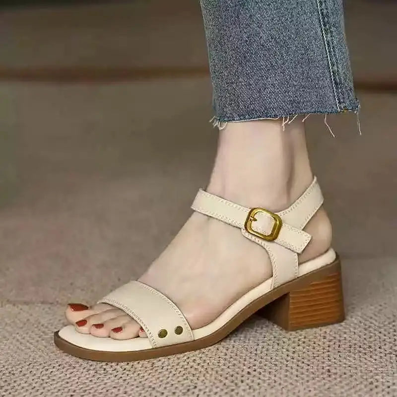 Women's Sandals Sexy High Heels Shoes for Woman Elegant Chunky Shoes New Pumps Party Flip Flops Dress Retro Mujer De Zapatos