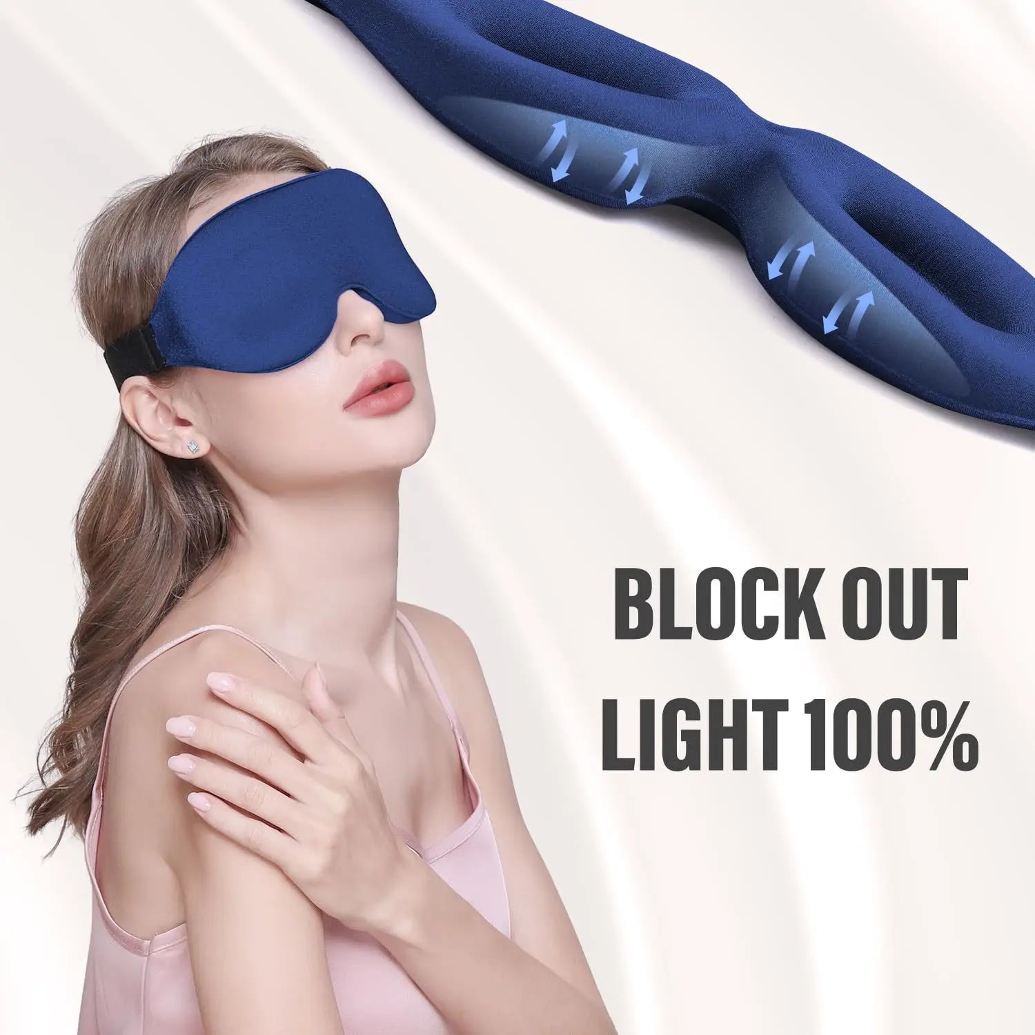 Eye Mask for Sleeping 3D Contoured Cup Blindfold Concave Molded Night Sleep Mask Block Out Light with Women Men