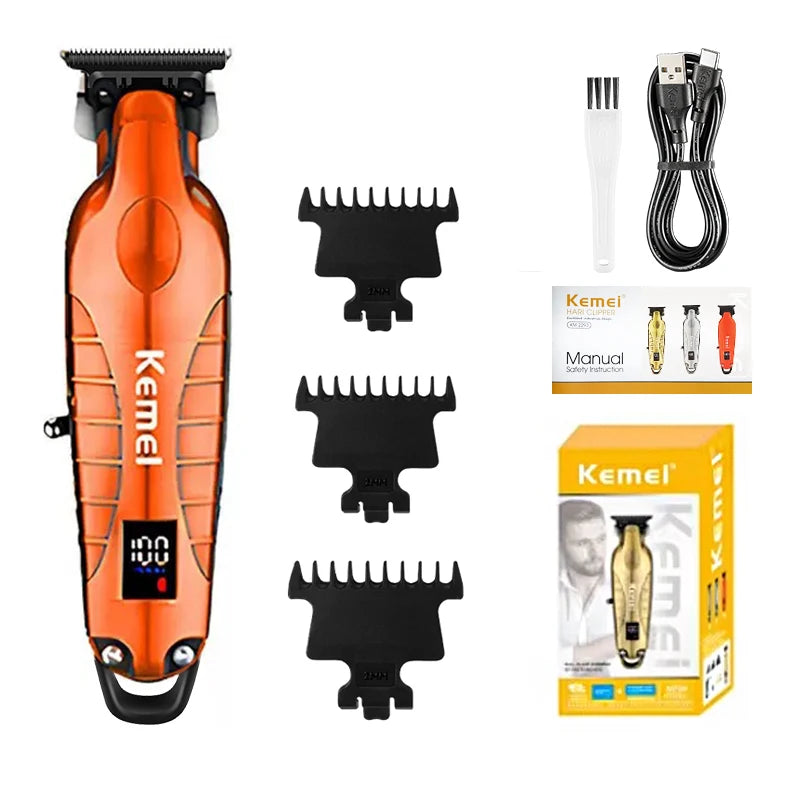 Kemei KM-2293 Original Electric Hair Clipper Rechargeable Hair Trimmer LCD Display Hairdresser Professional Cutting Machine
