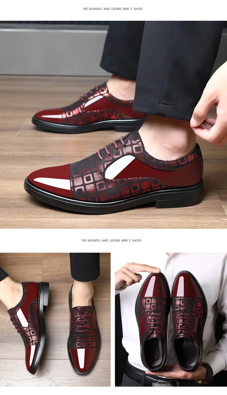 Luxury Dress Shoes for Men 2025 Spring Autumn Fashion Formal Suit Shoes Man Brand PU Leather Wedding Party Style Susiness Shoes
