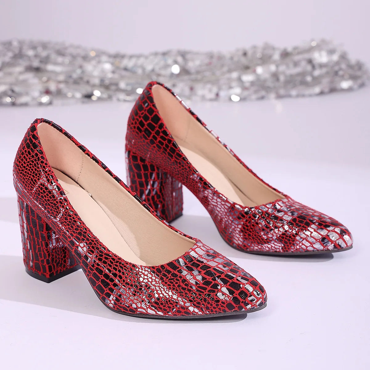 Women Pink Pointed Toe High Heels Spring Autumn New Slip-On Chunky Heeled Dress Shoes for Women Elegant Work Pumps Single Shoes