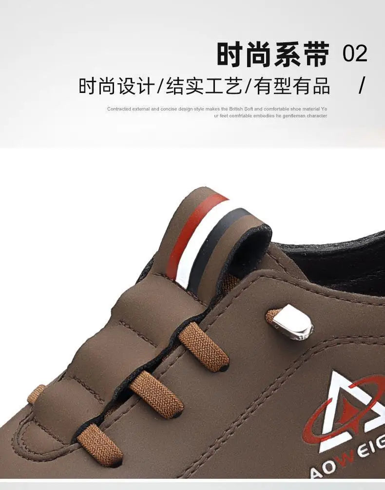 Men's Shoes Fashion Soft Soled Men Casual Shoes British Style Formal Shoes Breathable Lace-Up Bottom Light Sneakers Male Size