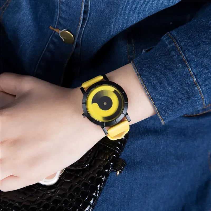 Fashion Creative Rotation Watches Men Sports Watches Leather Strap Quartz Wristwatches Men Women Unisex Watch Relogio Masculino