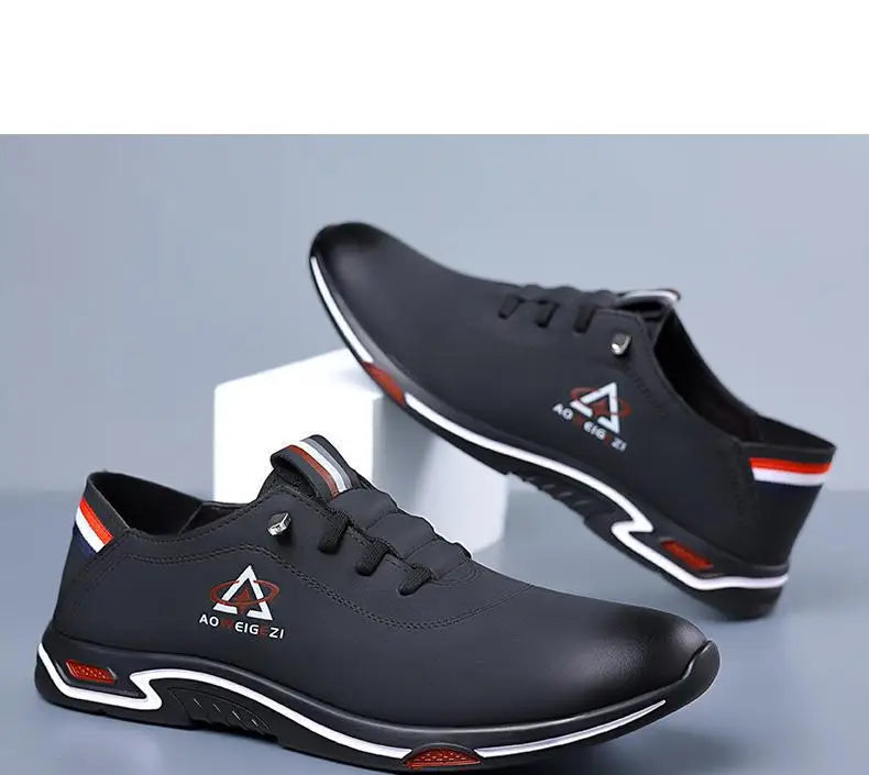 Men's Shoes Fashion Soft Soled Men Casual Shoes British Style Formal Shoes Breathable Lace-Up Bottom Light Sneakers Male Size