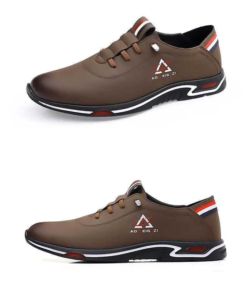 Men's Shoes Fashion Soft Soled Men Casual Shoes British Style Formal Shoes Breathable Lace-Up Bottom Light Sneakers Male Size