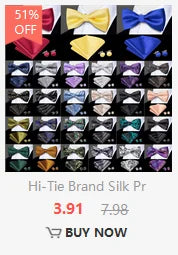 Hi-Tie Mens Ascot Black Pink Blue Red Gold Green Purple White Cravat Tie Hanky Cufflinks for Male Wedding Business Prom