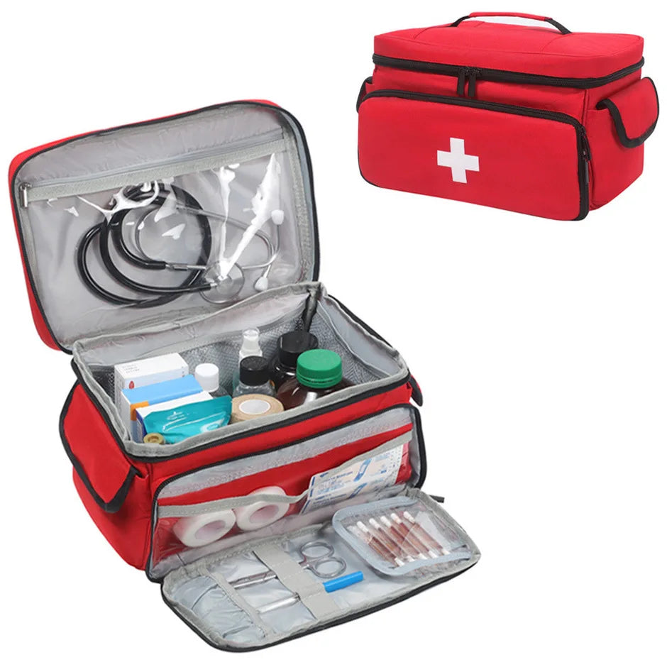 Multifunctional Medical Organizer - Portable First Aid Kit with Large Capacity for Home, Travel & Emergencies Medical Supplies
