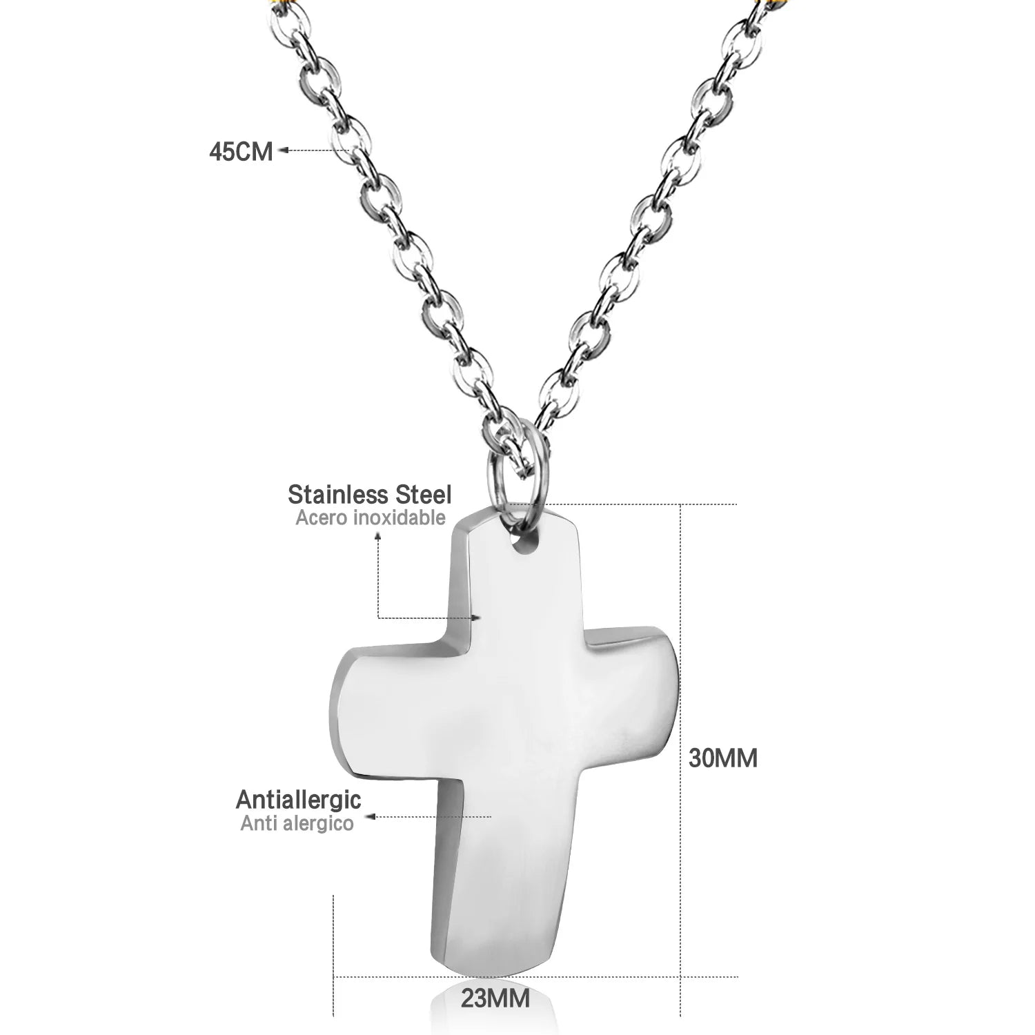 Classic Cross Pendant Necklaces For Women Girls Fashion Gold Plated Stainless Steel O Chain Collares Para Mujer Jewelry Gifts