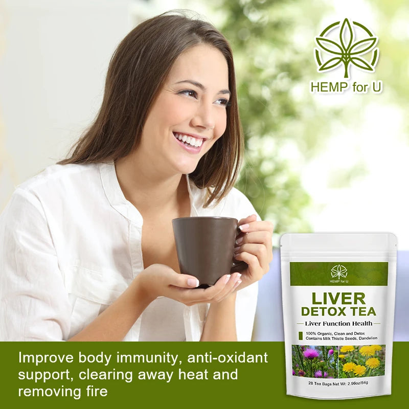 Liver Detox Natural and Organic Herbal Support Clearing Away Heat, Detoxifying Tea for Repair Body Fat Metabolism System