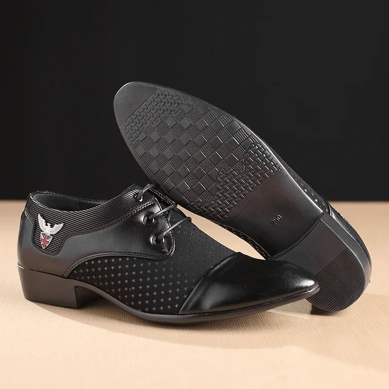 Mens Dress Shoes for Men Lace-Up Fashion Office High Quality Leather Comfy Business Man Formal Shoe Wedding Party Style Footwear